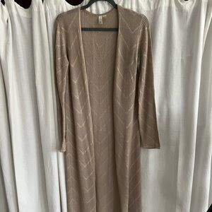 Lightweight Taupe Knit Duster Cardigan